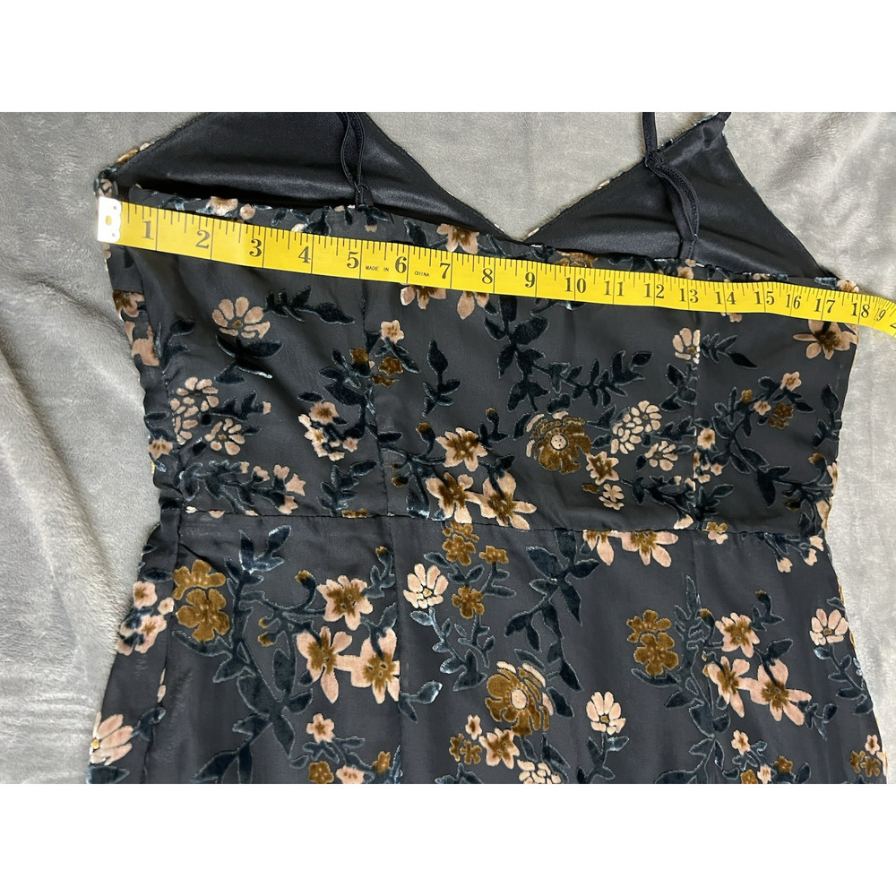 Floral Velvet Burnout Whimsigoth Dress M Fairy Grunge Asymmetric Dark Romantic - Picture 8 of 15